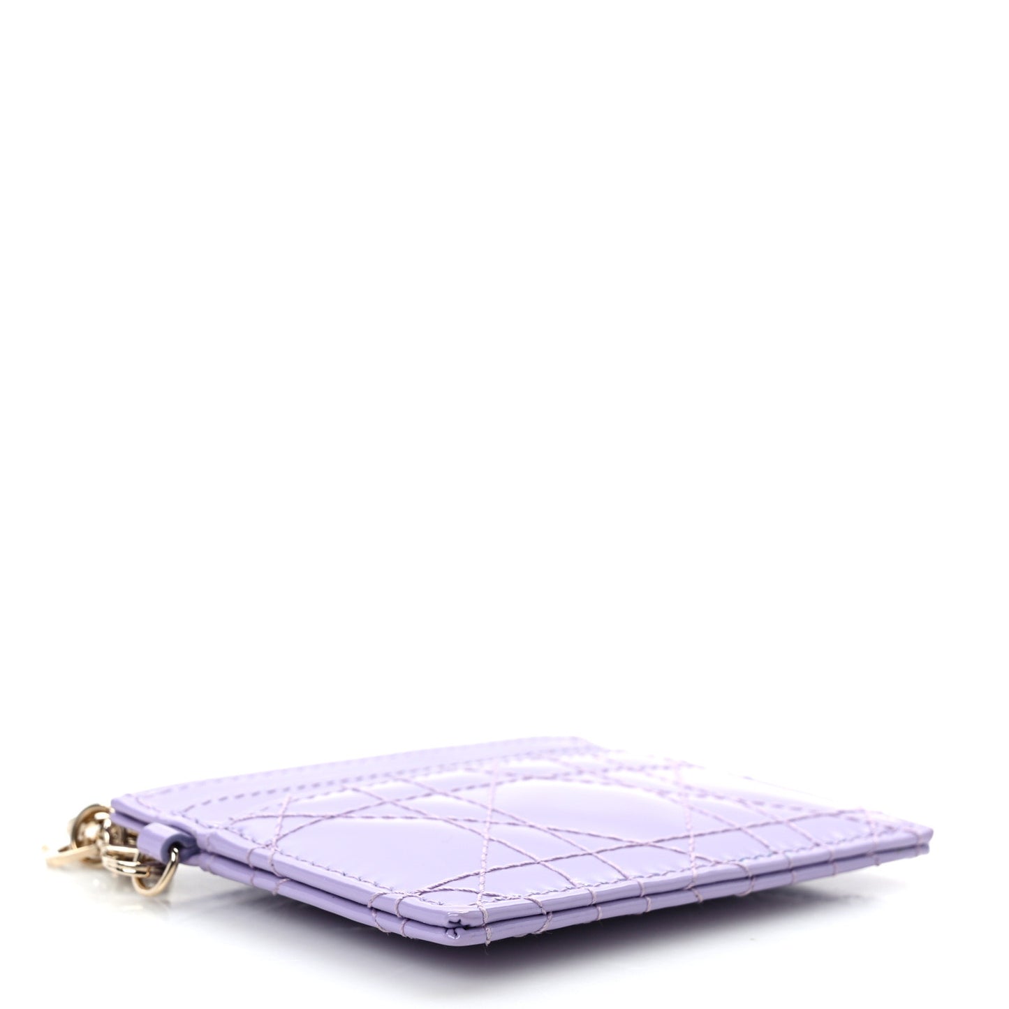 Patent Cannage Lady Dior Five-Slots Card Holder Lilac