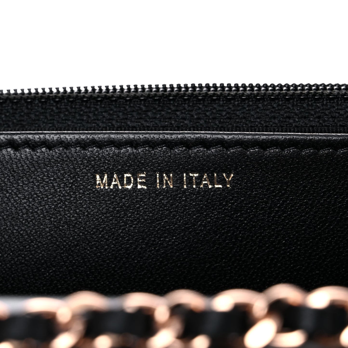 Lambskin Quilted Trendy CC Wallet On Chain WOC Black