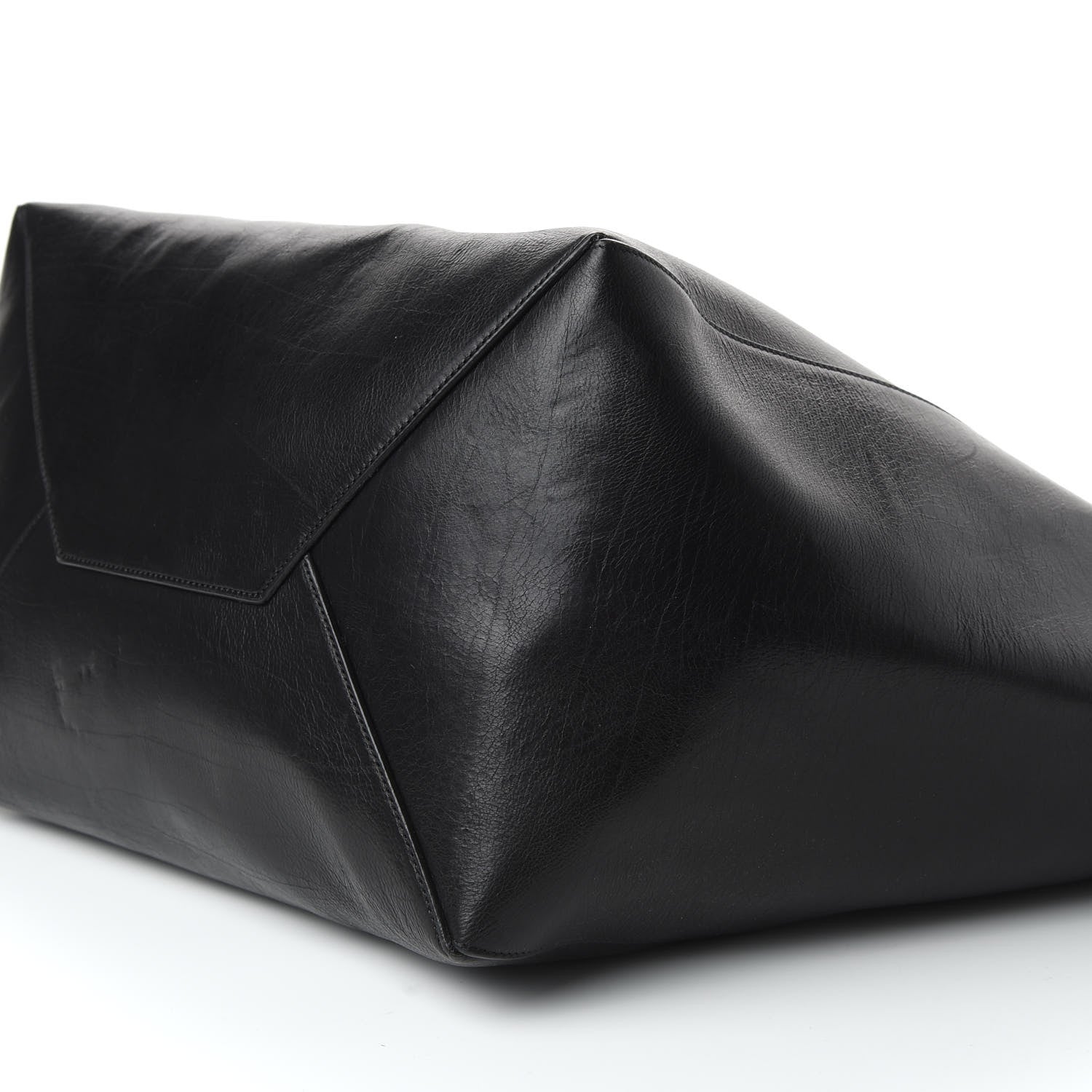 Celine Calfskin Clasp Horizontal Cabas Black 7 of 9