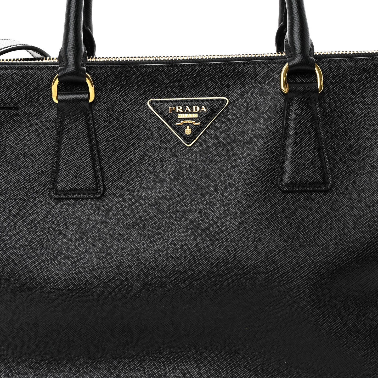 Saffiano Medium Galleria Double Zip Tote Black