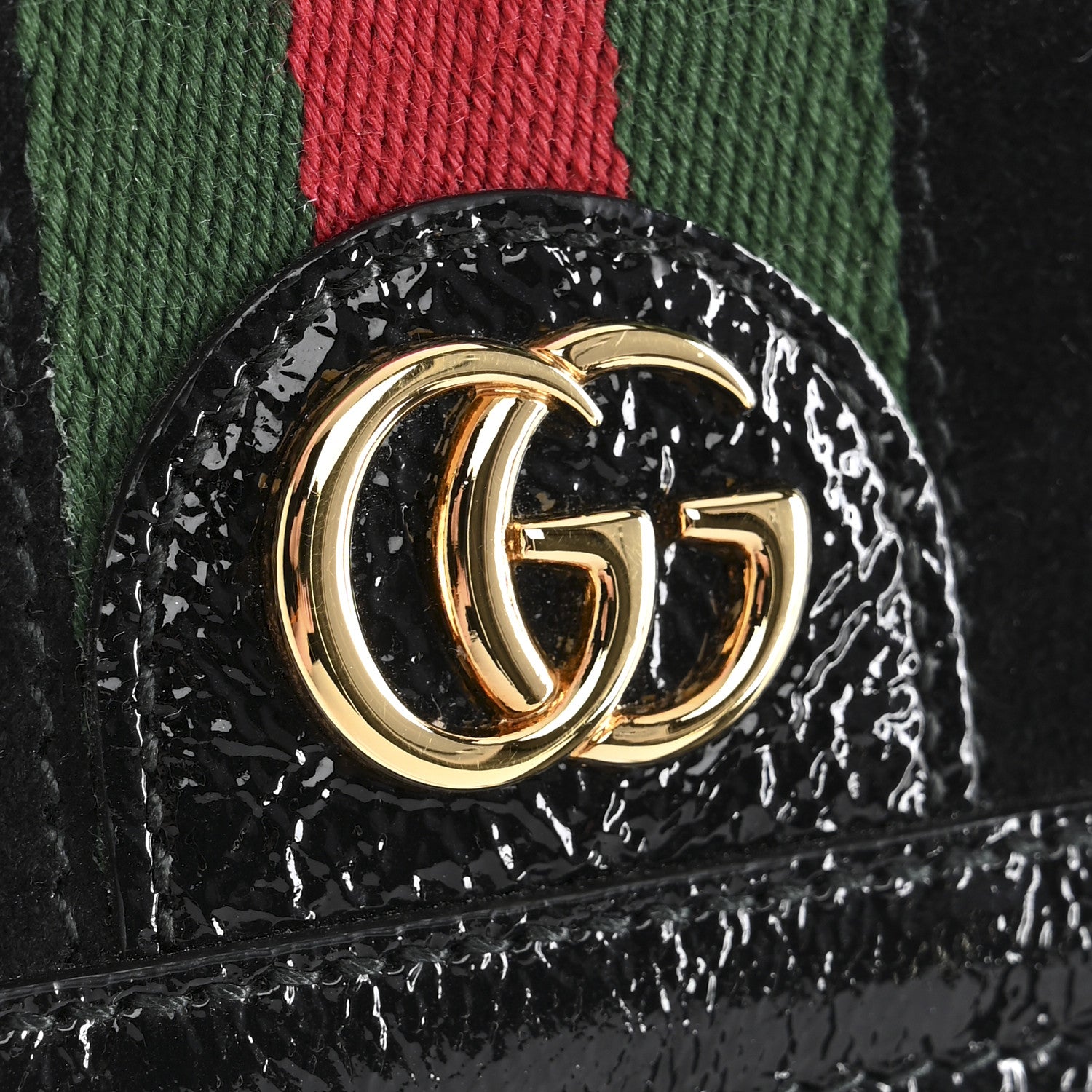 Gucci Suede Patent Web Ophidia Card Case Black 8 of 9