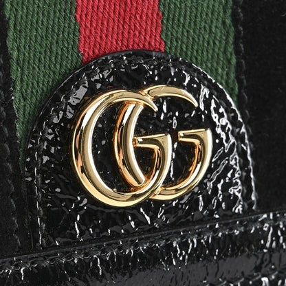 Gucci Suede Patent Web Ophidia Card Case Black 8 of 9
