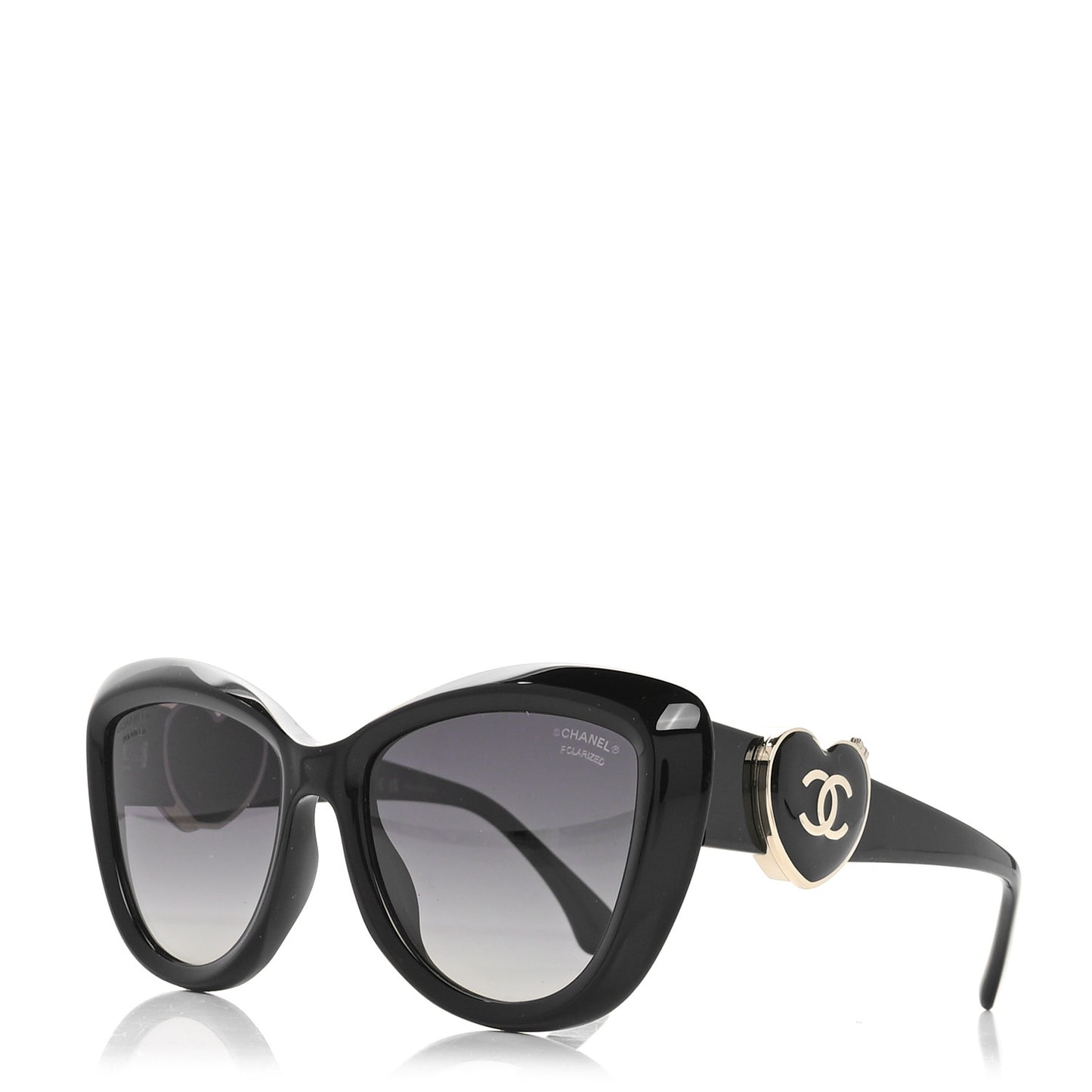 Acetate Enamel Heart Butterfly Sunglasses 5417-A Black