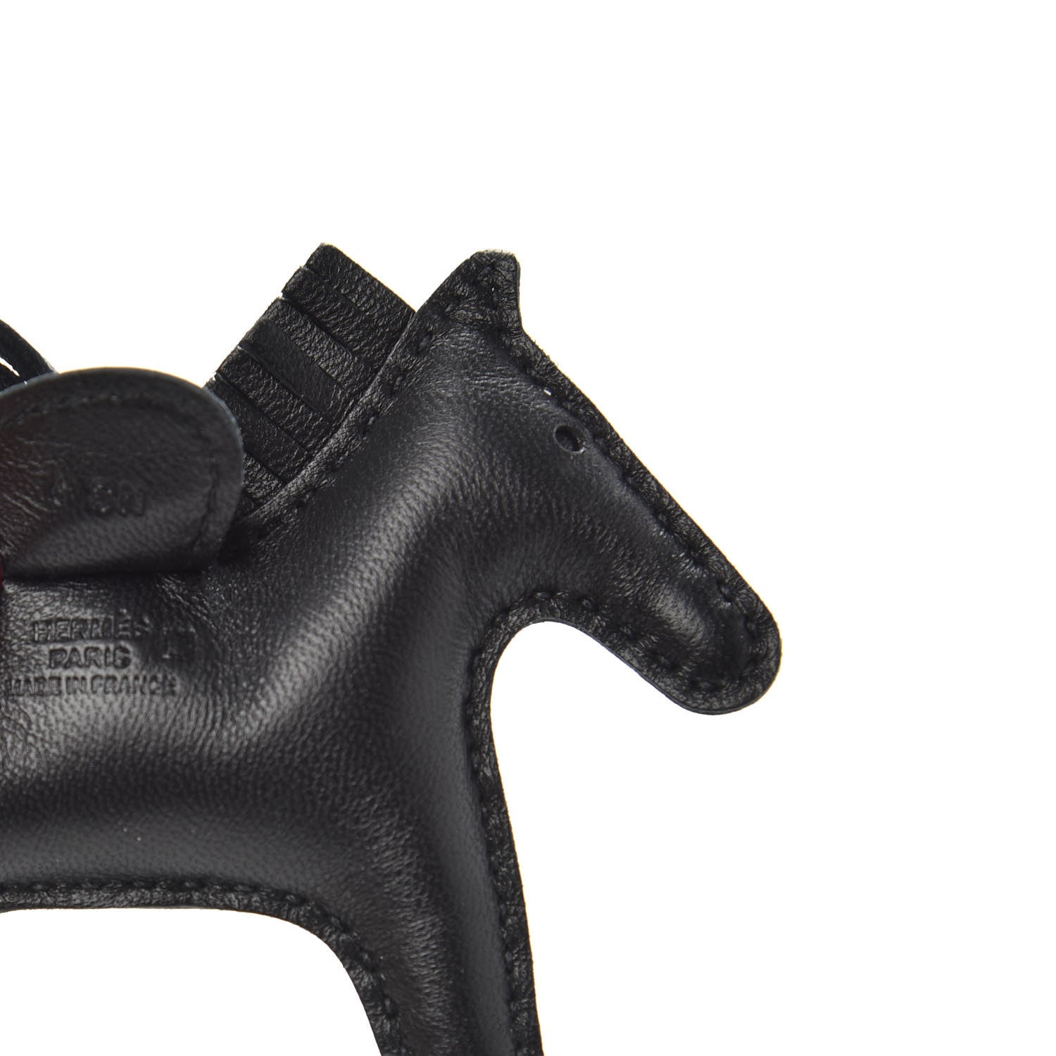 Hermes Milo Lambskin Matte Alligator Touch Grigri Rodeo Horse Bag Charm PM So Black 3 of 4