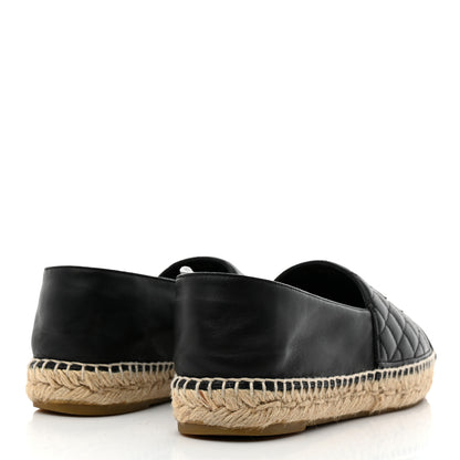 Chanel Lambskin Quilted CC Espadrilles 41 Navy Blue Black 4 of 9