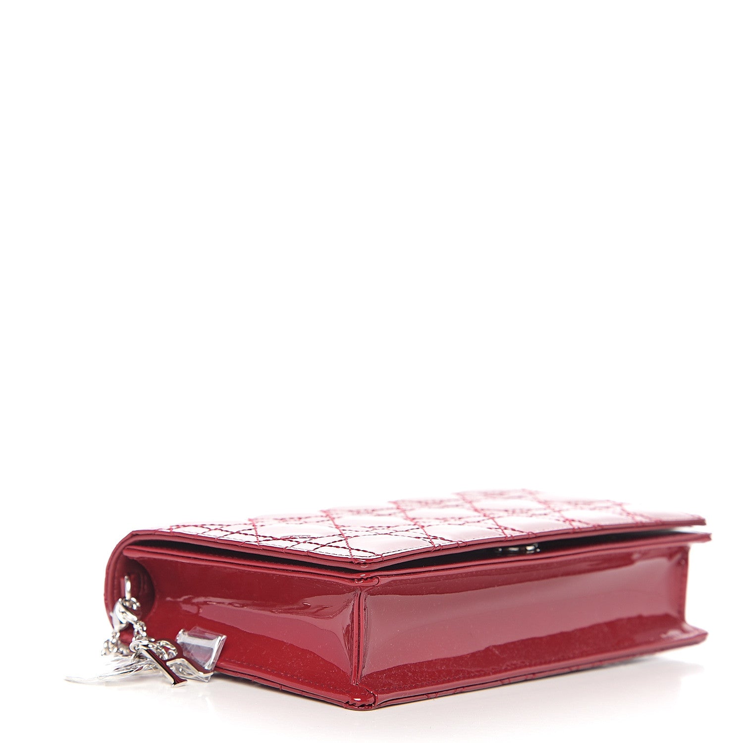Christian Dior Patent Cannage Lady Dior Clutch Red 3 of 10