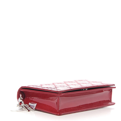 Christian Dior Patent Cannage Lady Dior Clutch Red 3 of 10