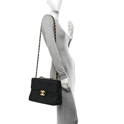 Chanel Lambskin Quilted XL Jumbo Single Flap Black 2 of 14