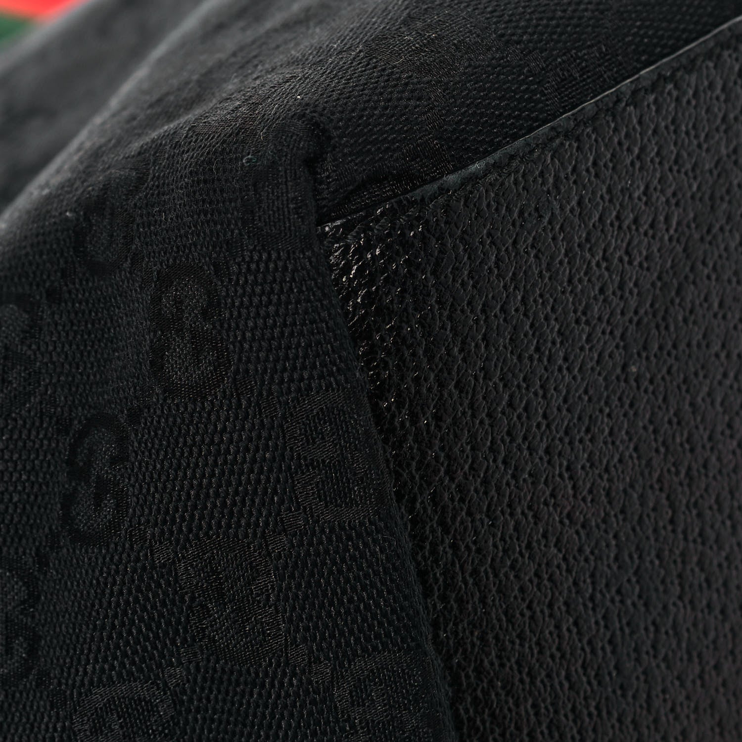 Gucci GG Monogram Medium Web Handle Bucket Tote Black 9 of 14