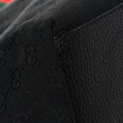 Gucci GG Monogram Medium Web Handle Bucket Tote Black 9 of 14