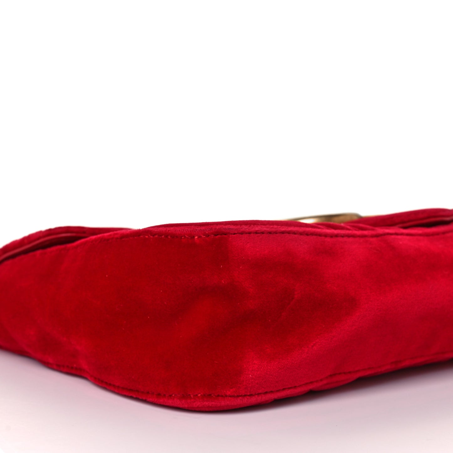 Velvet Matelasse Medium GG Marmont Shoulder Bag Hibiscus Red