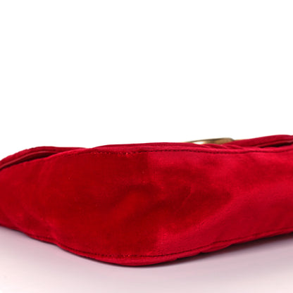 Gucci Velvet Matelasse Medium GG Marmont Shoulder Bag Hibiscus Red 8 of 10