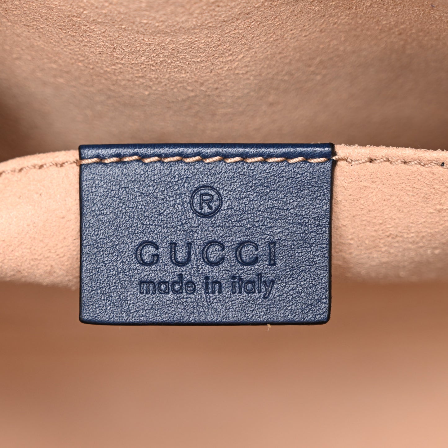 Calfskin Matelasse GucciGhost Small GG Marmont Chain Shoulder Bag Blue Agata Hibiscus Red