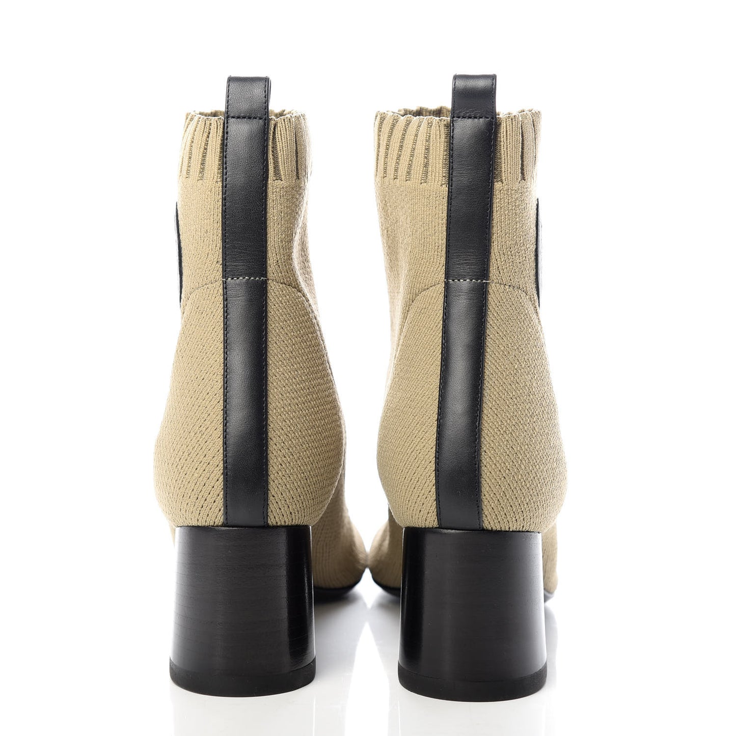 Knit Calfskin Volver 60 Ankle Boots 36 Vert Resine