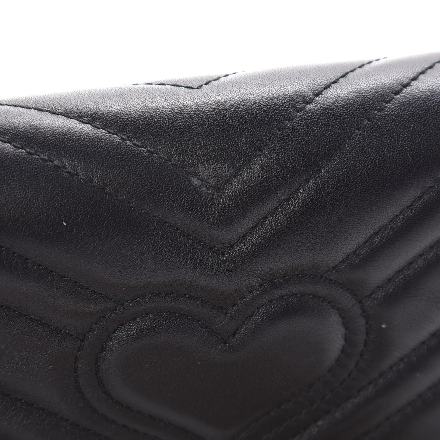 Calfskin Matelasse Super Mini GG Marmont Shoulder Bag Black