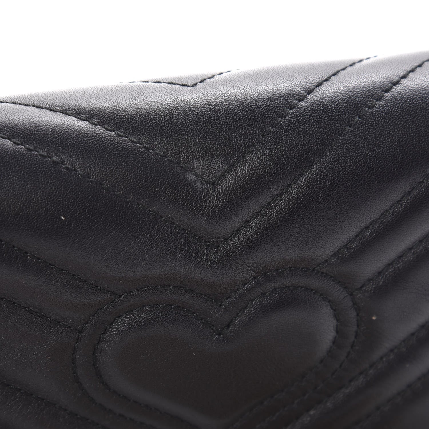 Gucci Calfskin Matelasse Super Mini GG Marmont Shoulder Bag Black 10 of 13