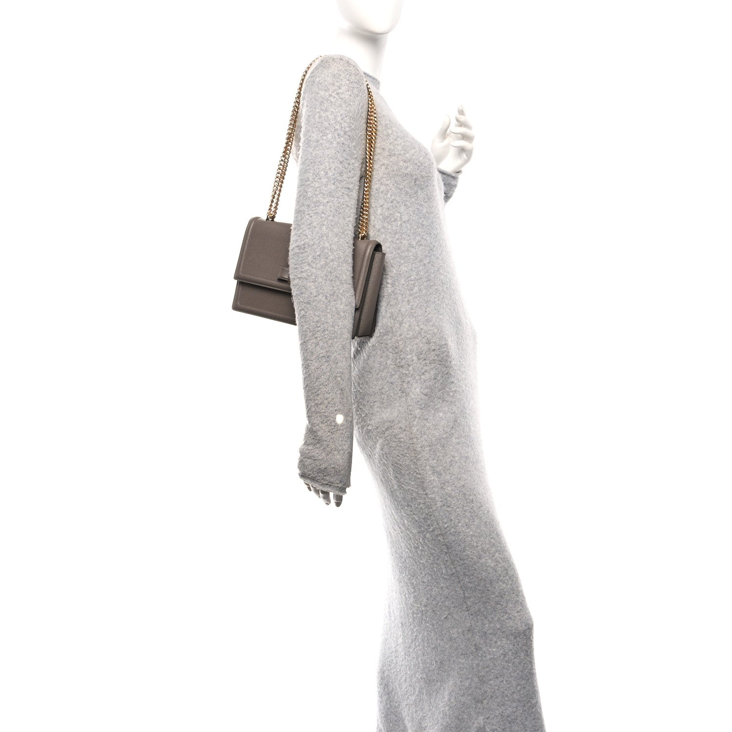 Salvatore Ferragamo Pebbled Calfskin Ginny Shoulder Bag Caraway Seed 2 of 10