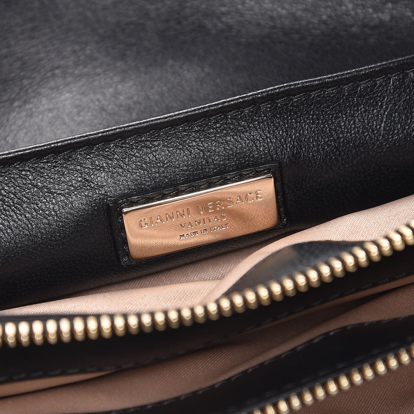 Nappa Barocco Quilted Vanitas Medea Shoulder Bag Black