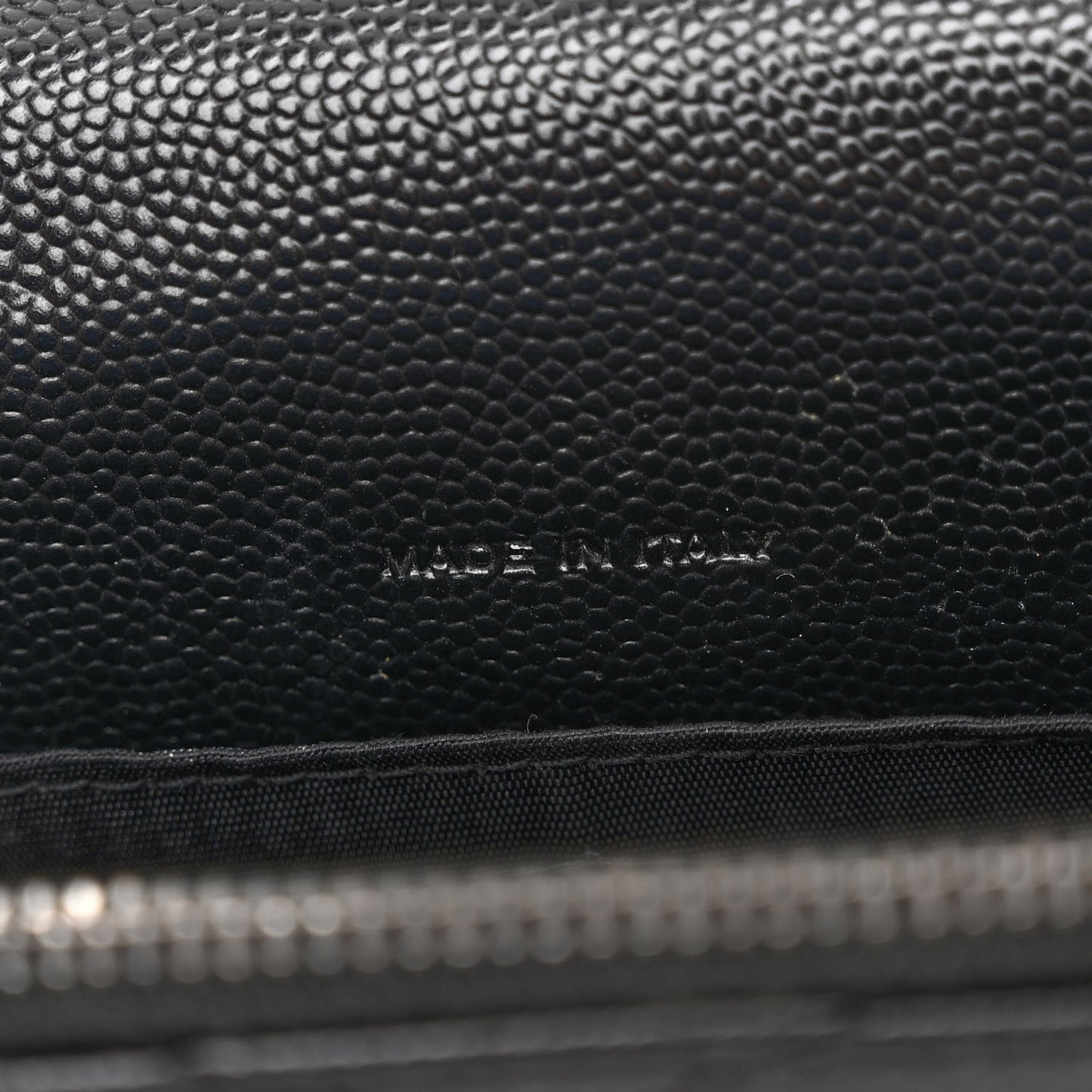 Grain De Poudre Matelasse Chevron Monogram Monochrome Envelope Chain Wallet Black