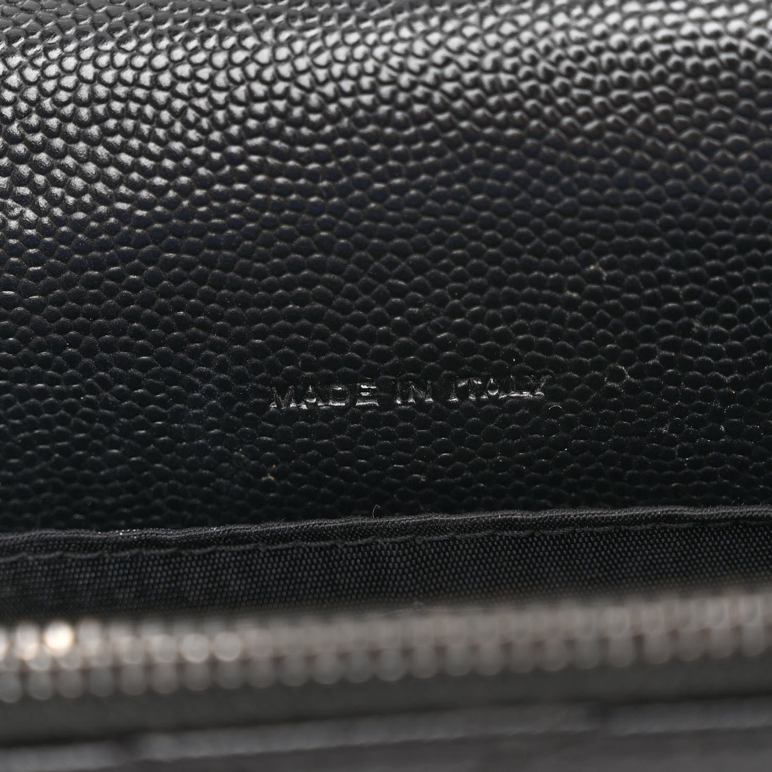 Saint Laurent Grain De Poudre Matelasse Chevron Monogram Monochrome Envelope Chain Wallet Black 6 of 10