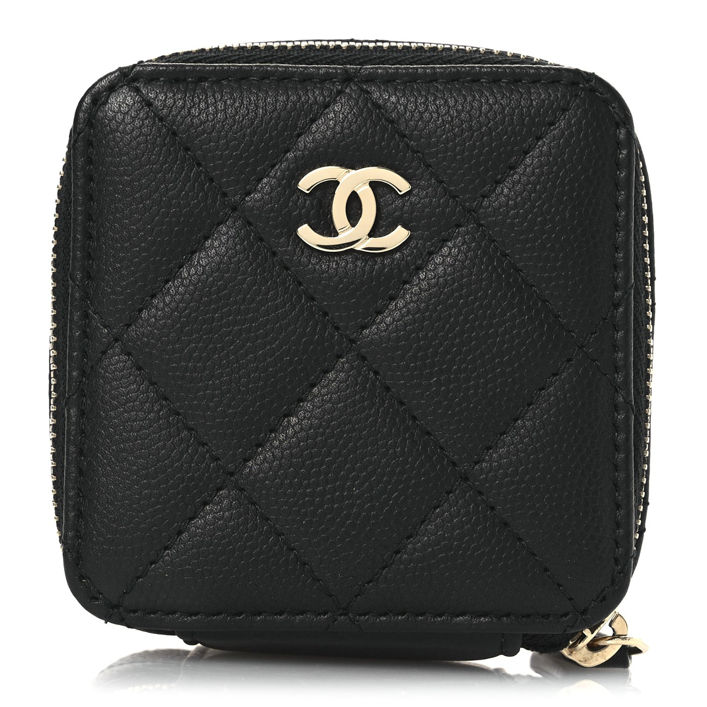 Caviar Quilted Jewelry Travel Case Black