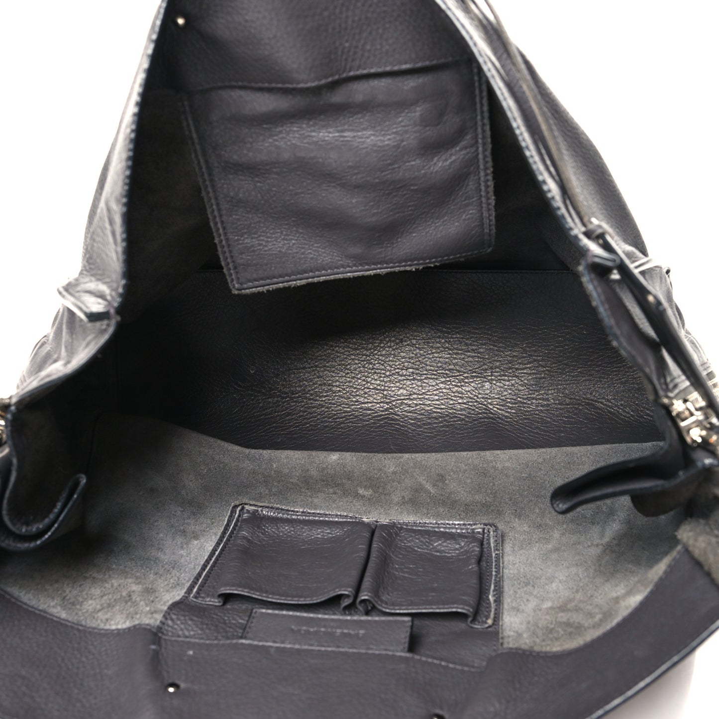 Veau Papier A4 Zip Around Tote Gris Fossile