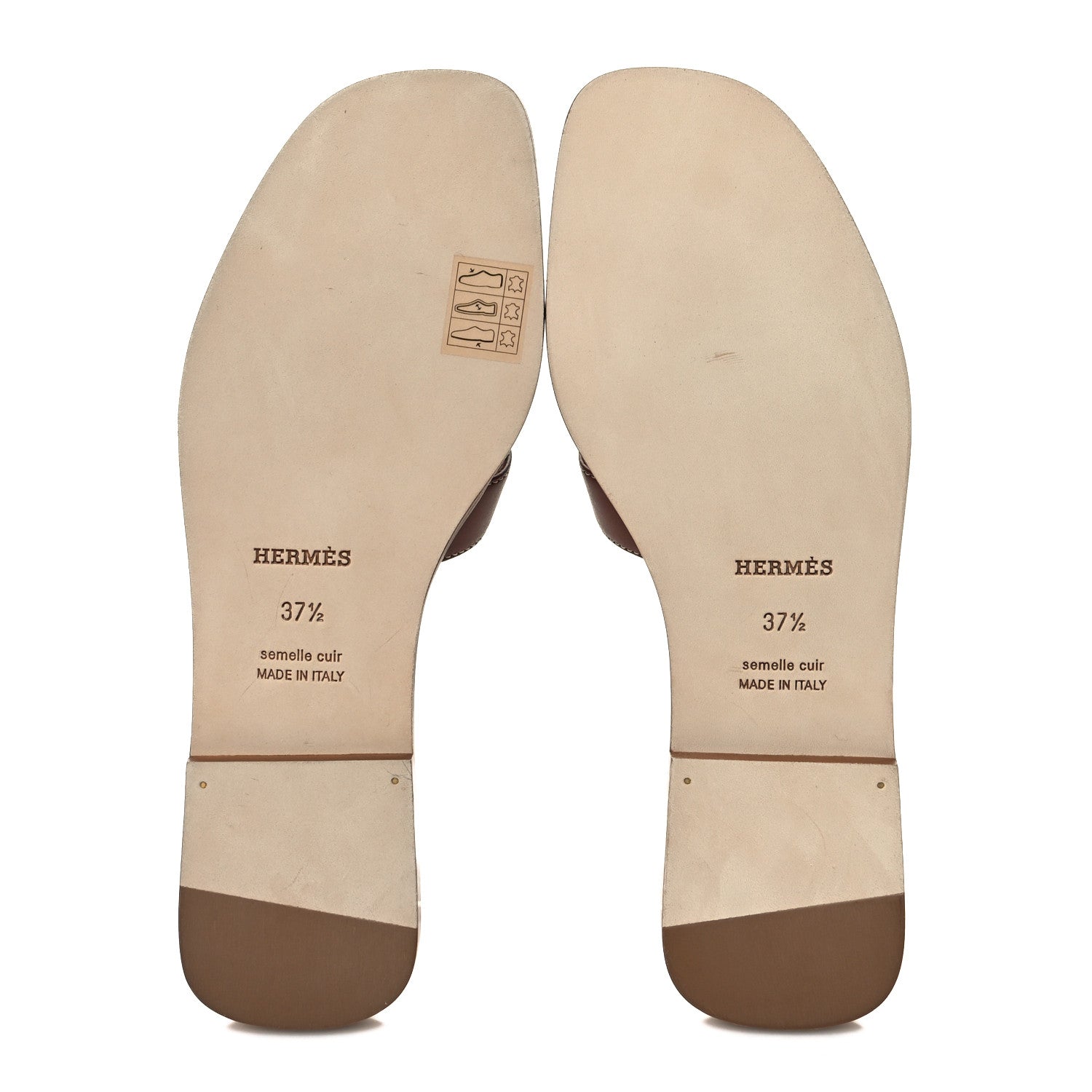 Hermes Box Calfskin Oran Sandals 37.5 Gold 5 of 8