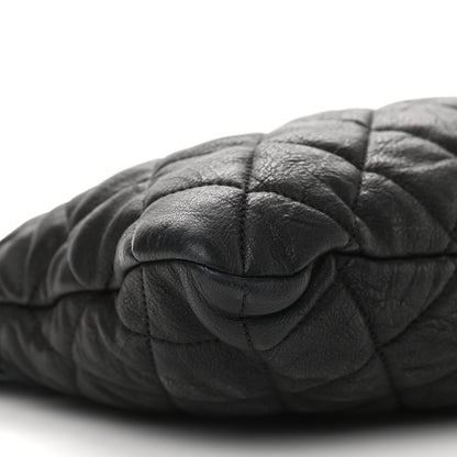 Chanel Crumpled Lambskin Quilted CC Shopping Tote Black 7 of 8