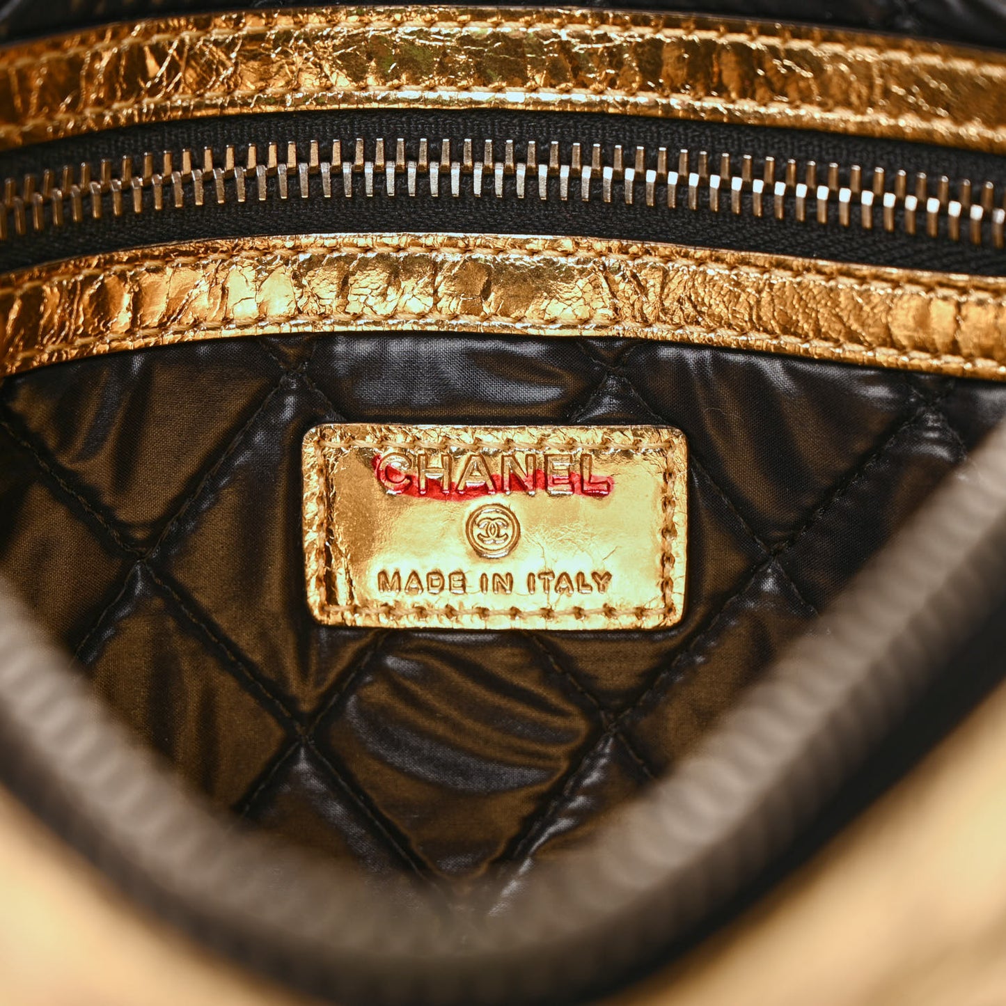 Metallic Lambskin Small Feminine Pouch Clutch Gold
