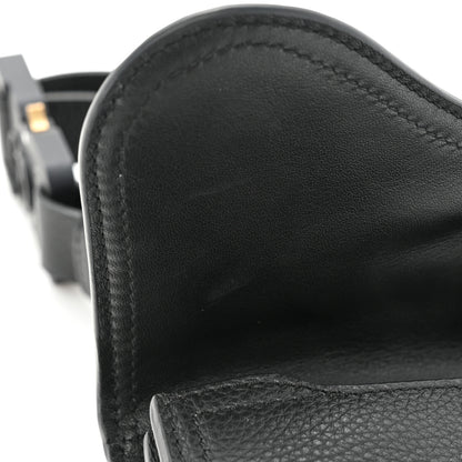 Christian Dior Grained Calfskin Saddle Pouch Belt Bag Black 9 of 11