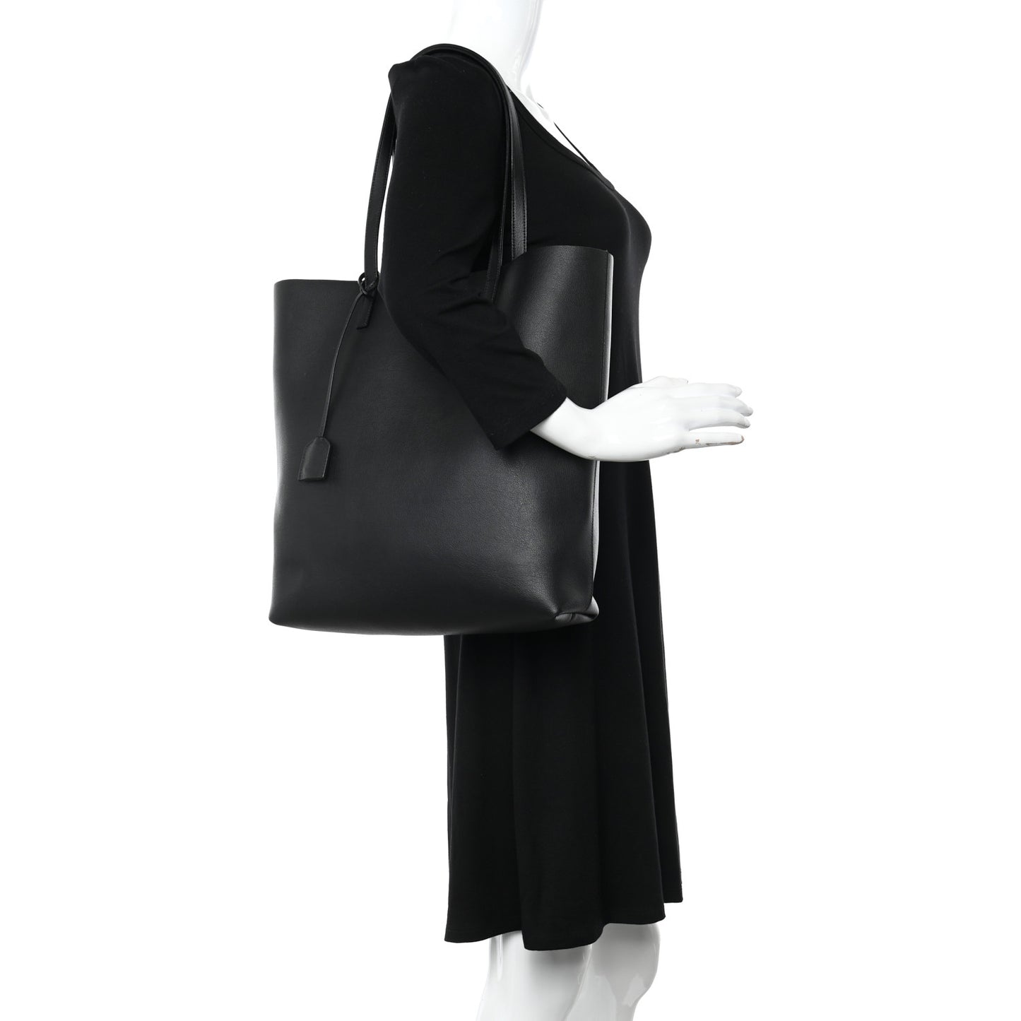 Calfskin North-South Shopping Tote Black