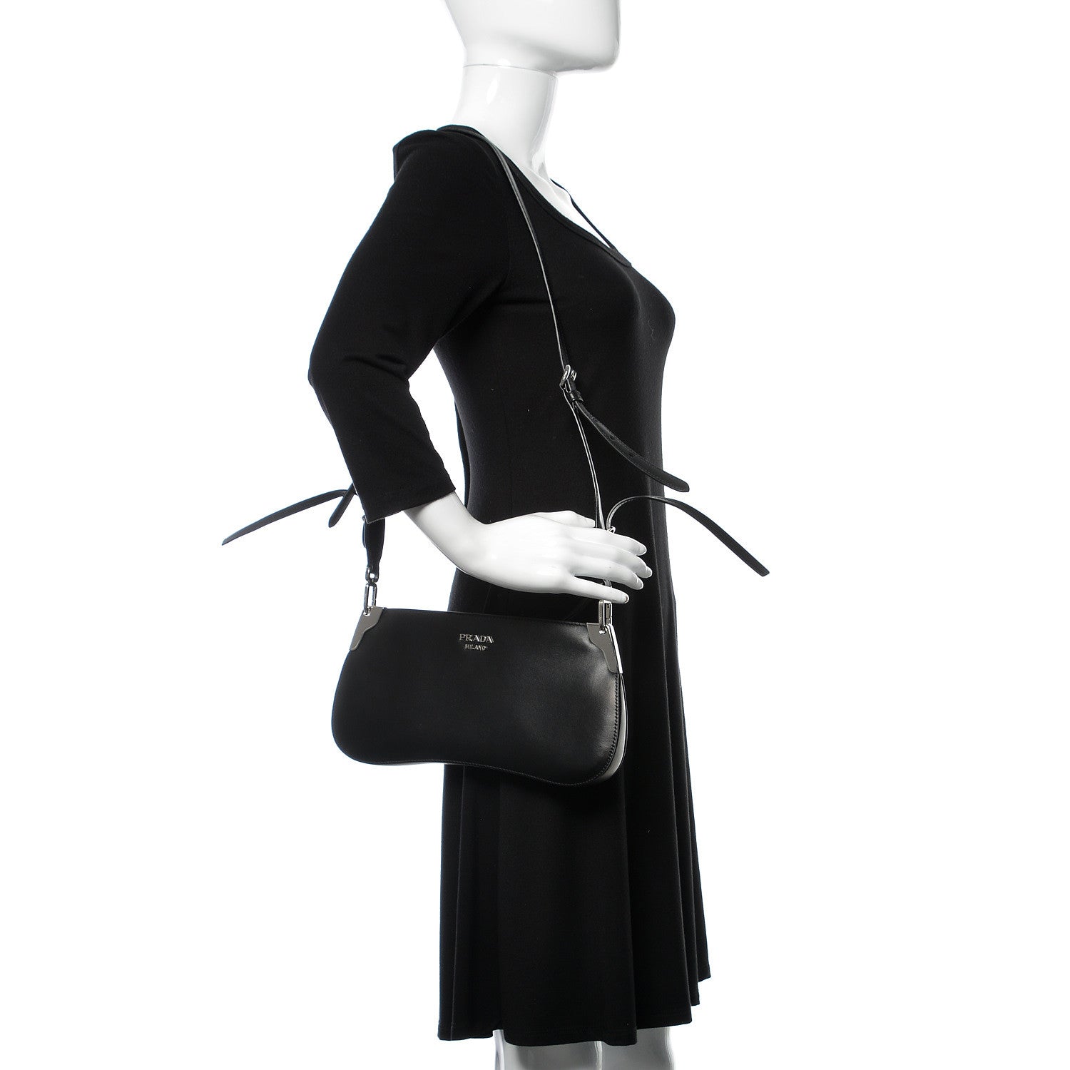 Prada City Calfskin Sidonie Crossbody Bag Black 2 of 15