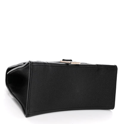 Balenciaga Grained Calfskin Small Hourglass Top Handle Bag Black 4 of 9