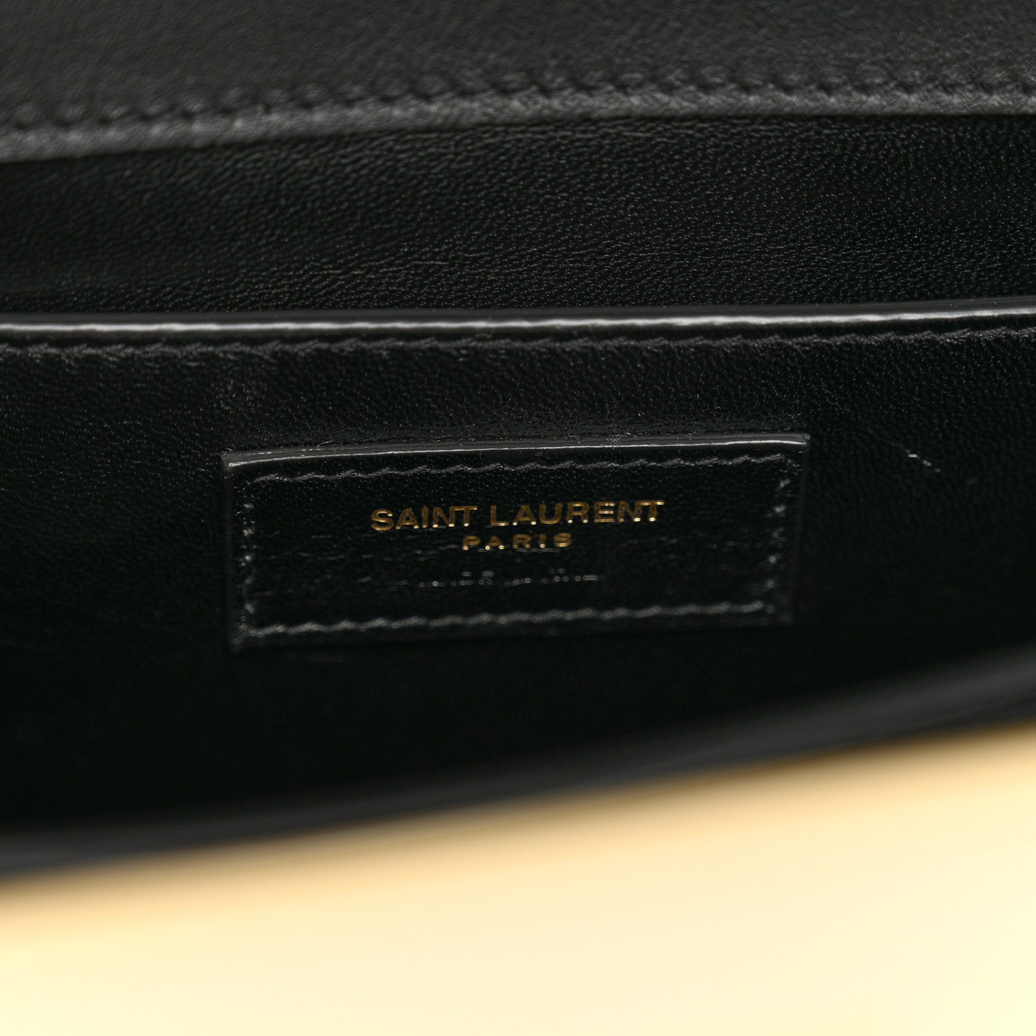 Saint Laurent Smooth Shiny Calfskin Medium Classic Monogram Cassandra Top Handle Black Crema Soft 7 of 12