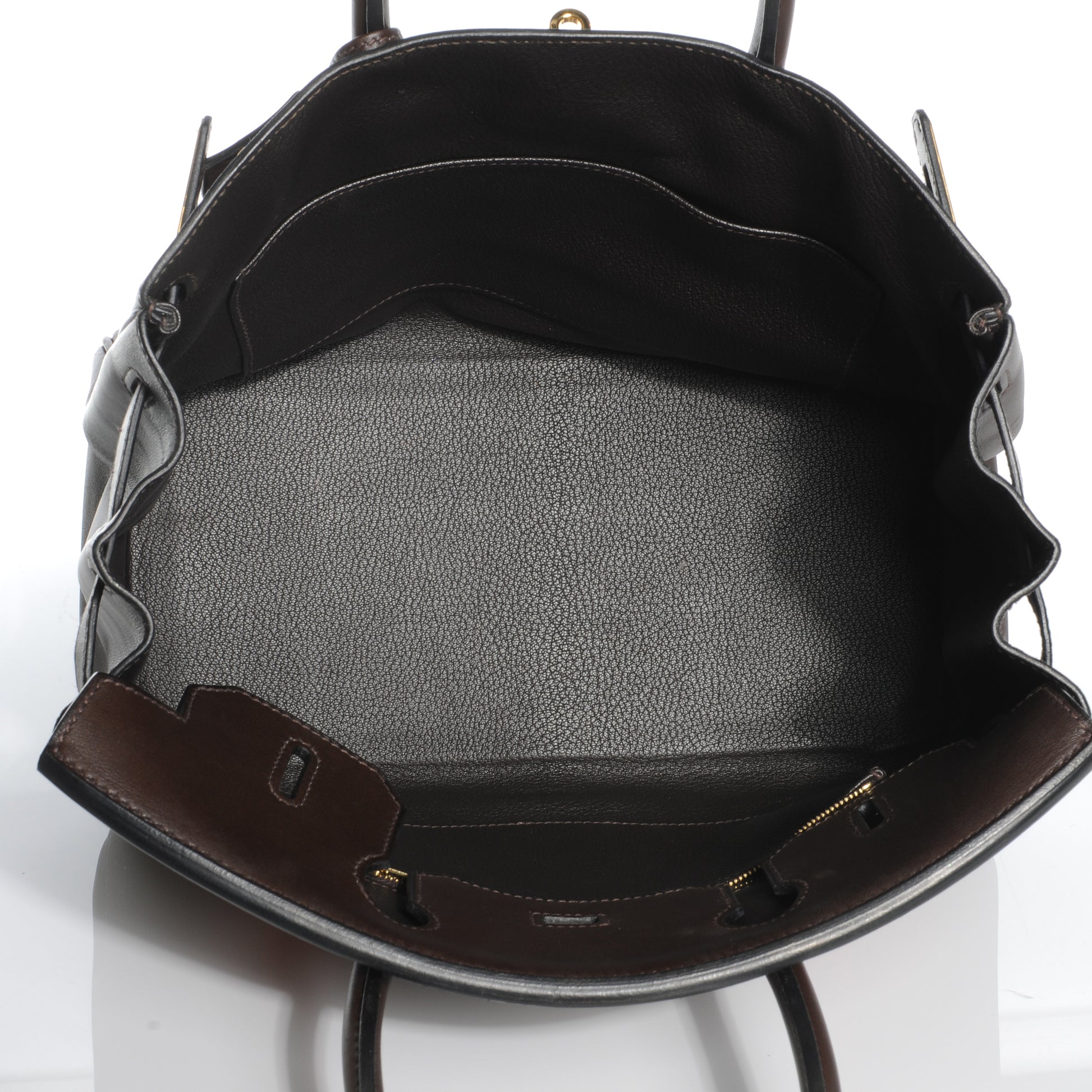 Hermes Toile Swift Striped Birkin 30 Chocolate 9 of 9
