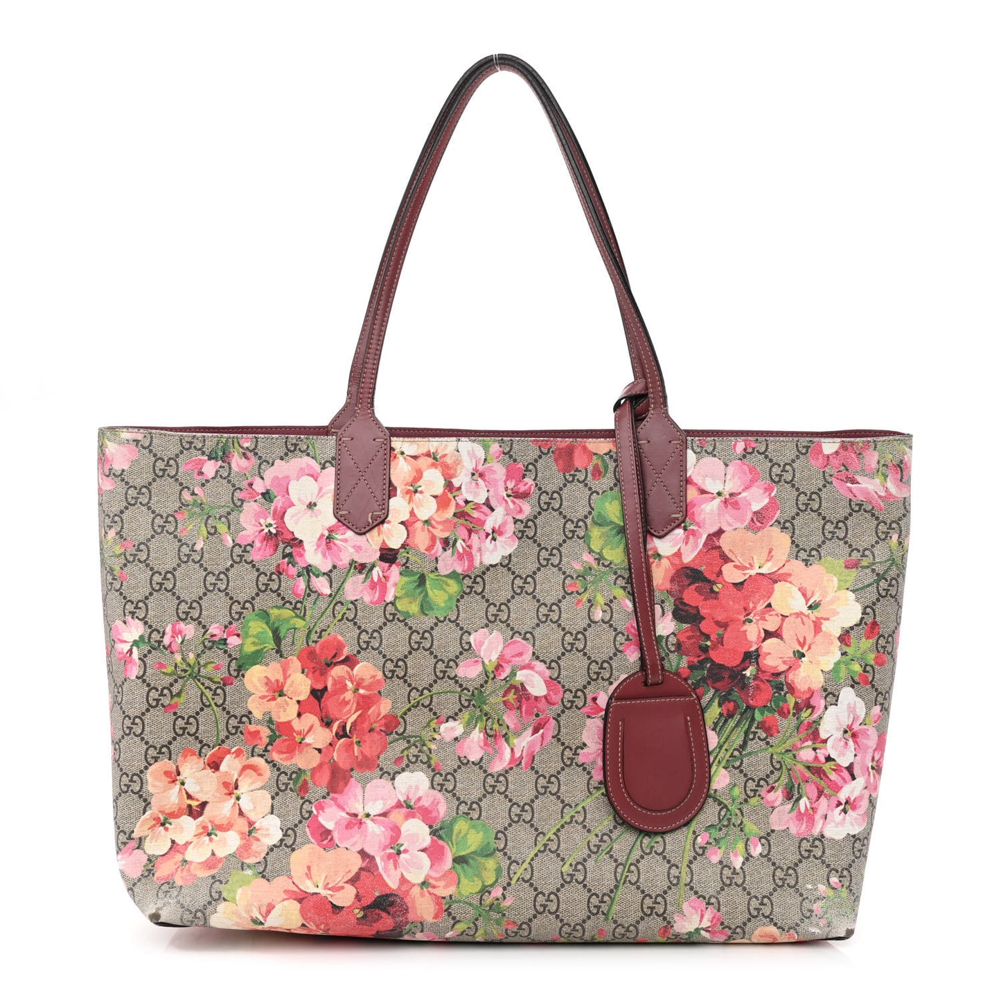 GG Supreme Monogram Blooms Medium Reversible Tote Beige Multicolor Dry Rose