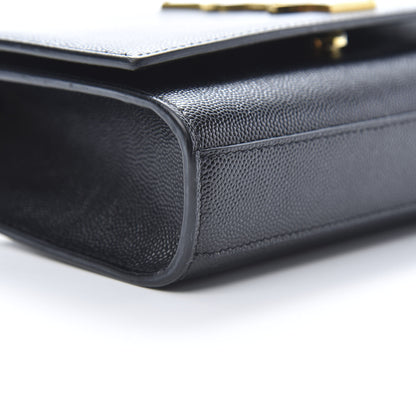 Saint Laurent Grain De Poudre Small Monogram Kate Satchel Black 9 of 10