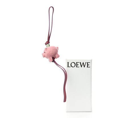 Loewe Calfskin Felt Pig Charm Pink Tan 5 of 5