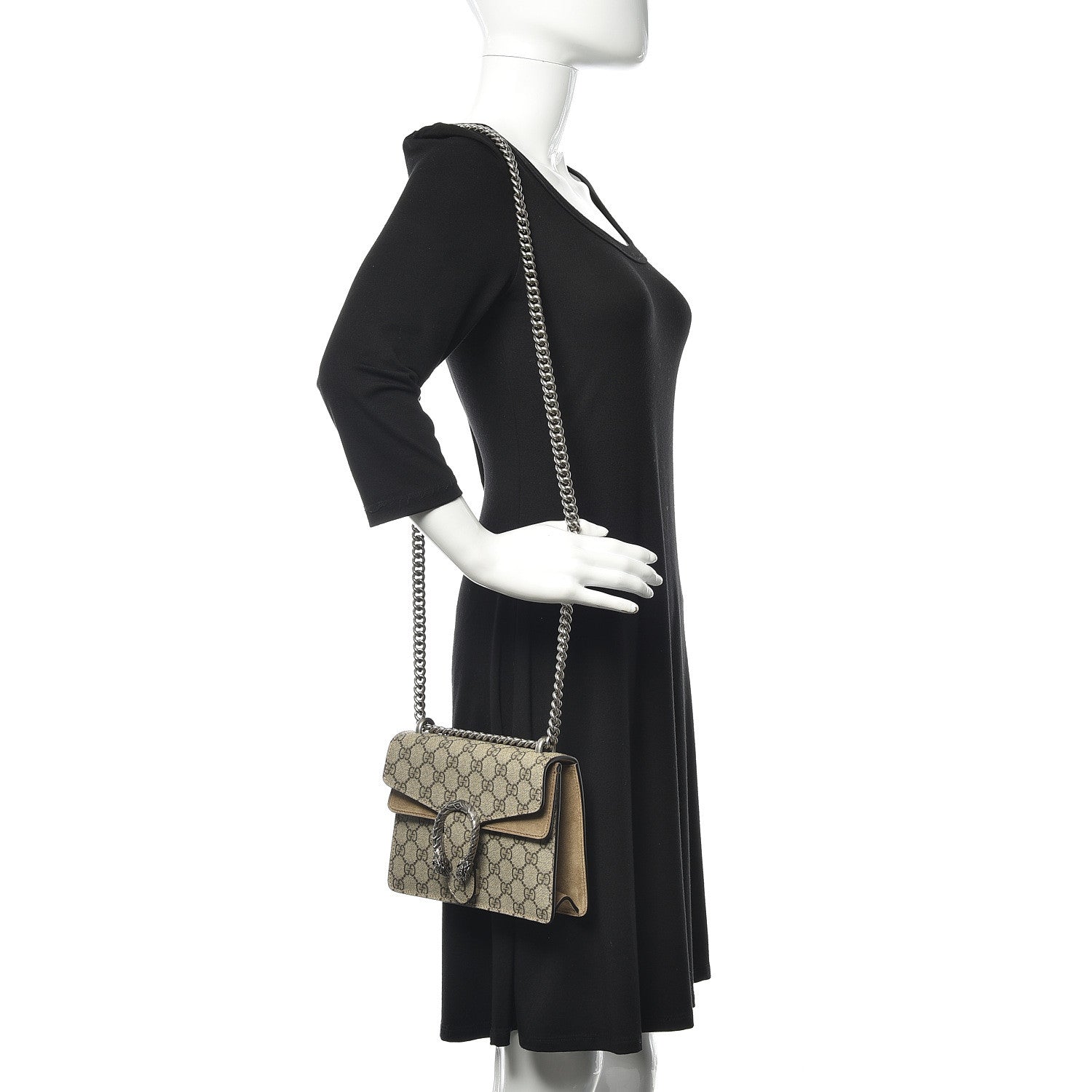 Gucci GG Supreme Monogram Mini Dionysus Shoulder Bag Taupe 2 of 13