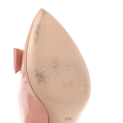 Gucci Patent GG Bow Sadie Spike Mid Heel Pumps 38.5 Perfect Pink 10 of 11