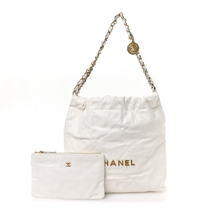 Chanel Shiny Calfskin Quilted Small Chanel 22 White 3 of 11