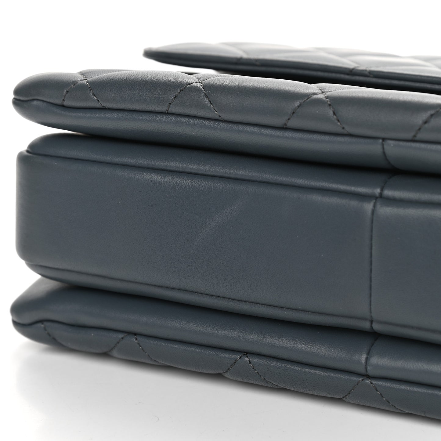 Lambskin Quilted Medium Trendy CC Flap Dual Handle Bag Dark Grey