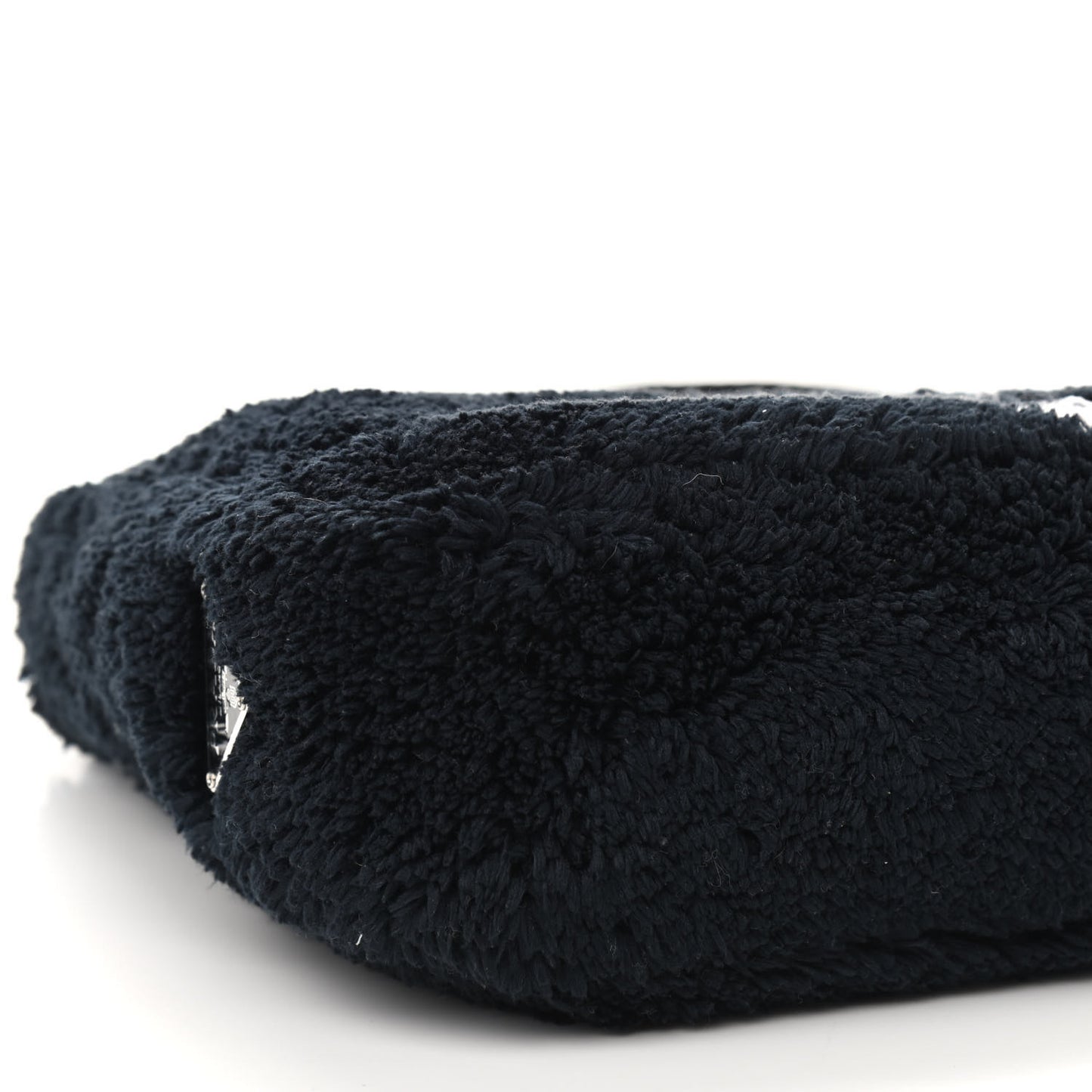 Terry Cloth Mini Re-Edition 2000 Bag Black White