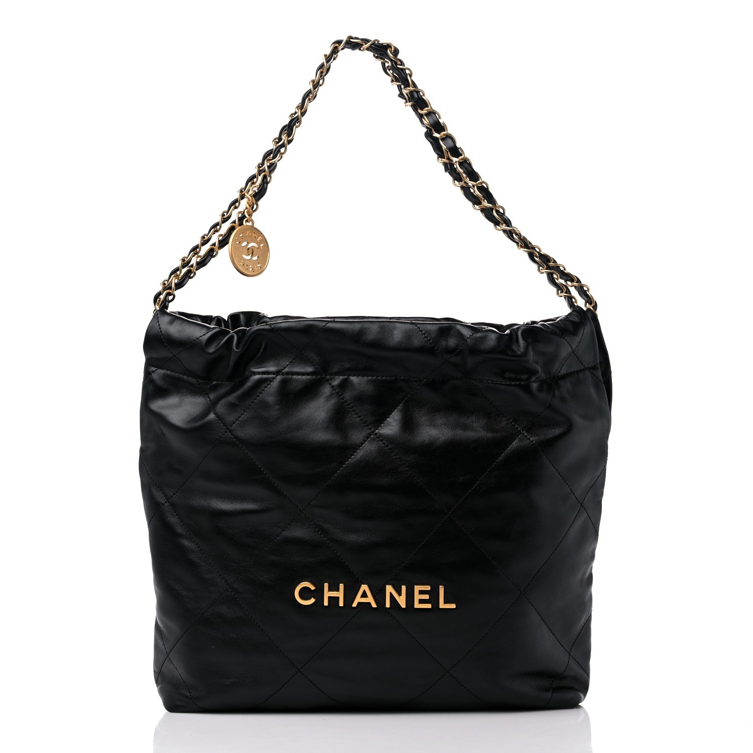 Chanel Shiny Calfskin Quilted Small Chanel 22 Black 3 of 10