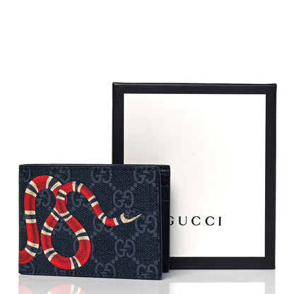 Gucci GG Supreme Monogram Kingsnake Bi-Fold Wallet Black Grey 7 of 7