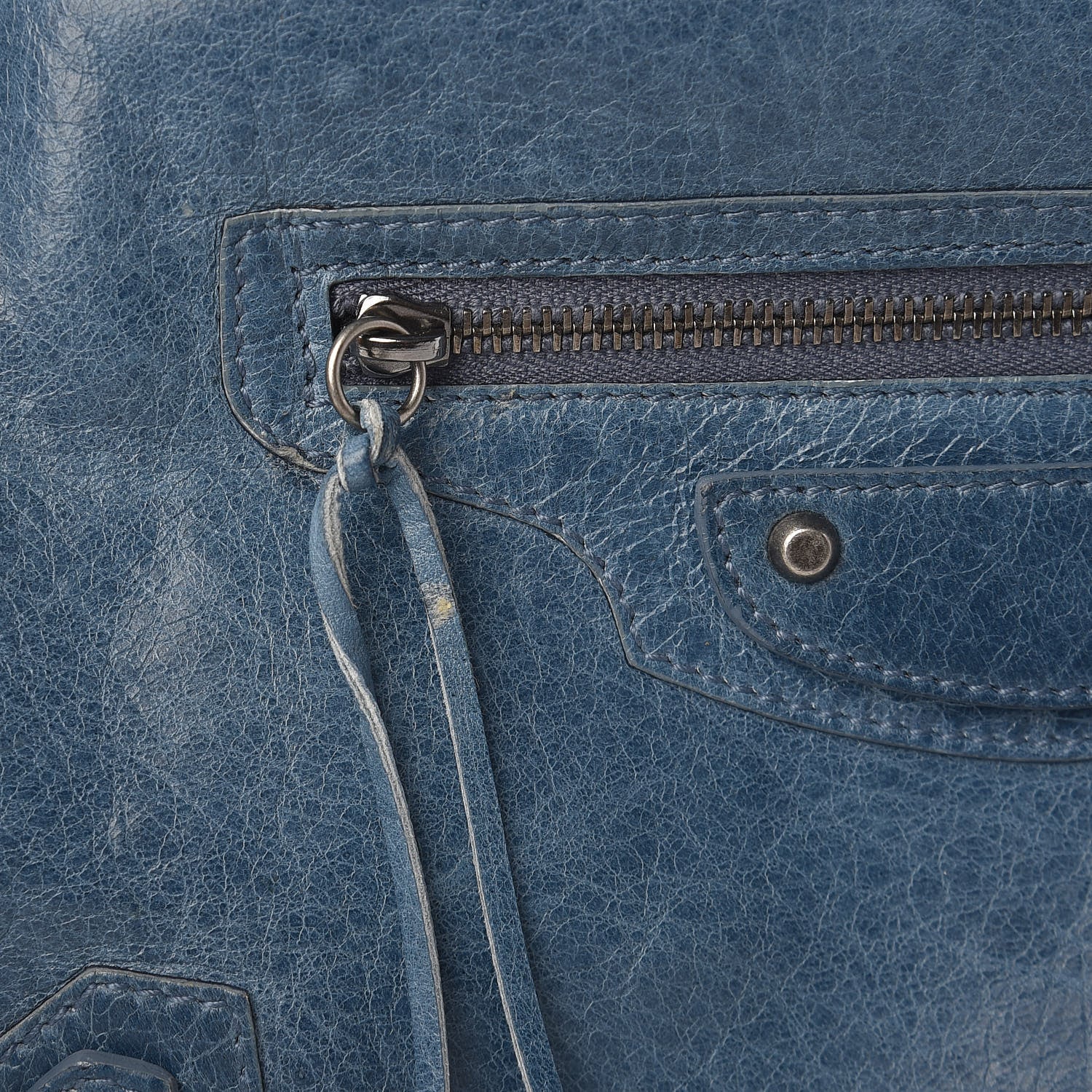 Balenciaga Agneau Classic Hardware Zip Clutch Bleu Jean 12 of 12