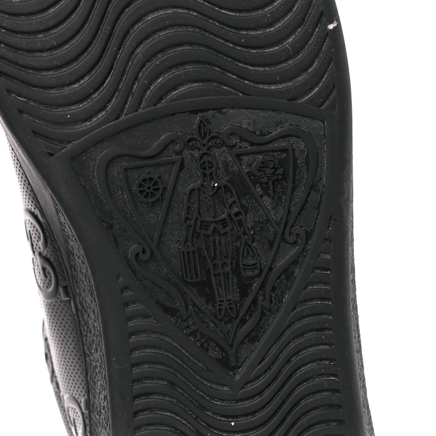 Gucci Calfskin GG Tennis Embossed Mens Ace Sneakers 9 Black 6 of 9