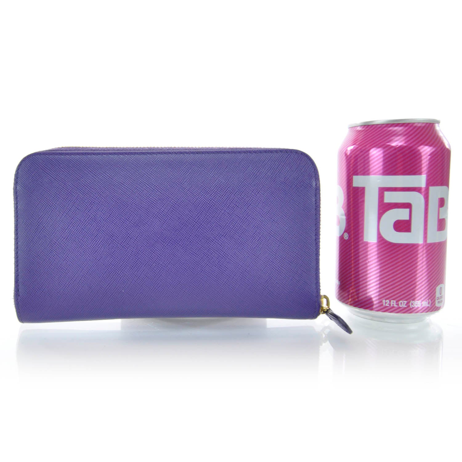 Prada Saffiano Zip Around Wallet Viola 2 of 7