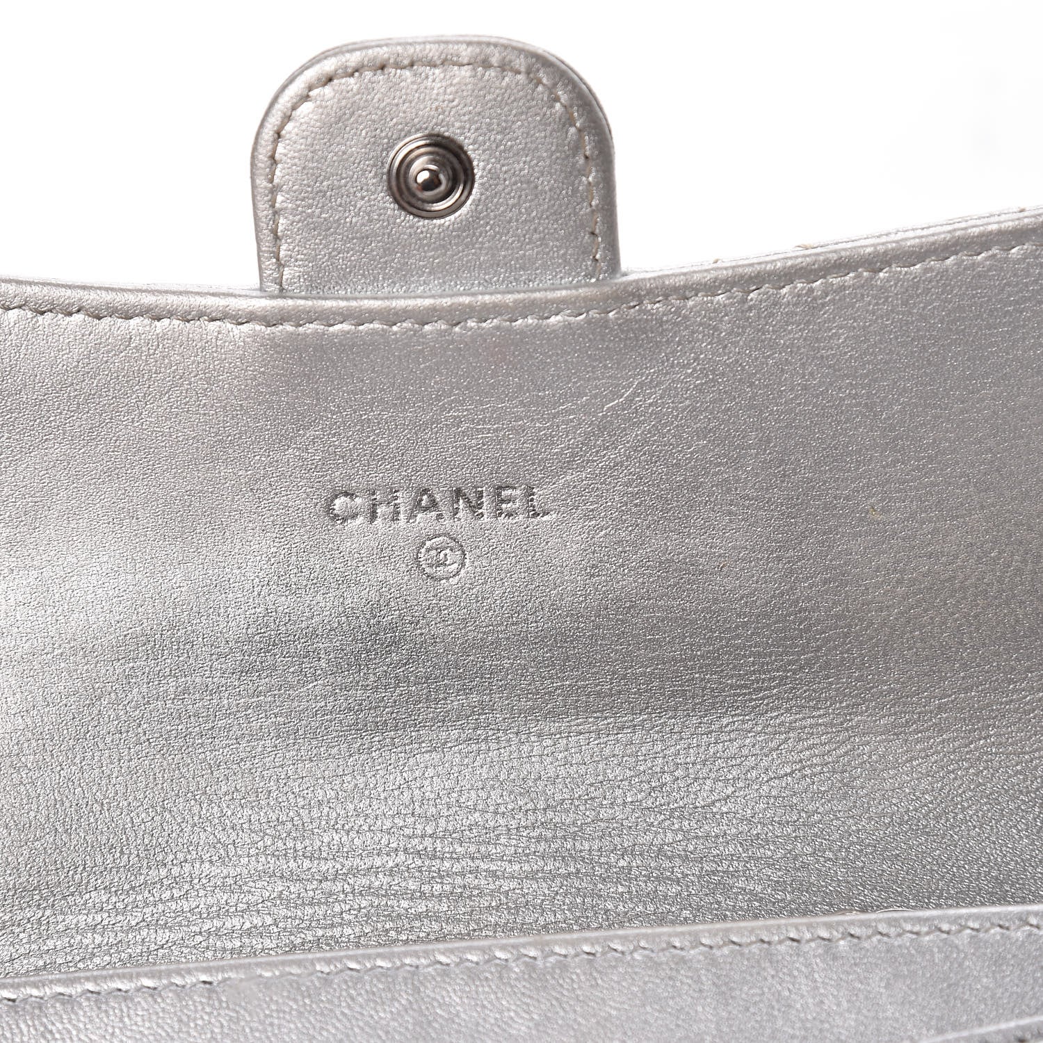 Chanel Metallic Lambskin Quilted Small Flap Wallet Silver 7 of 10