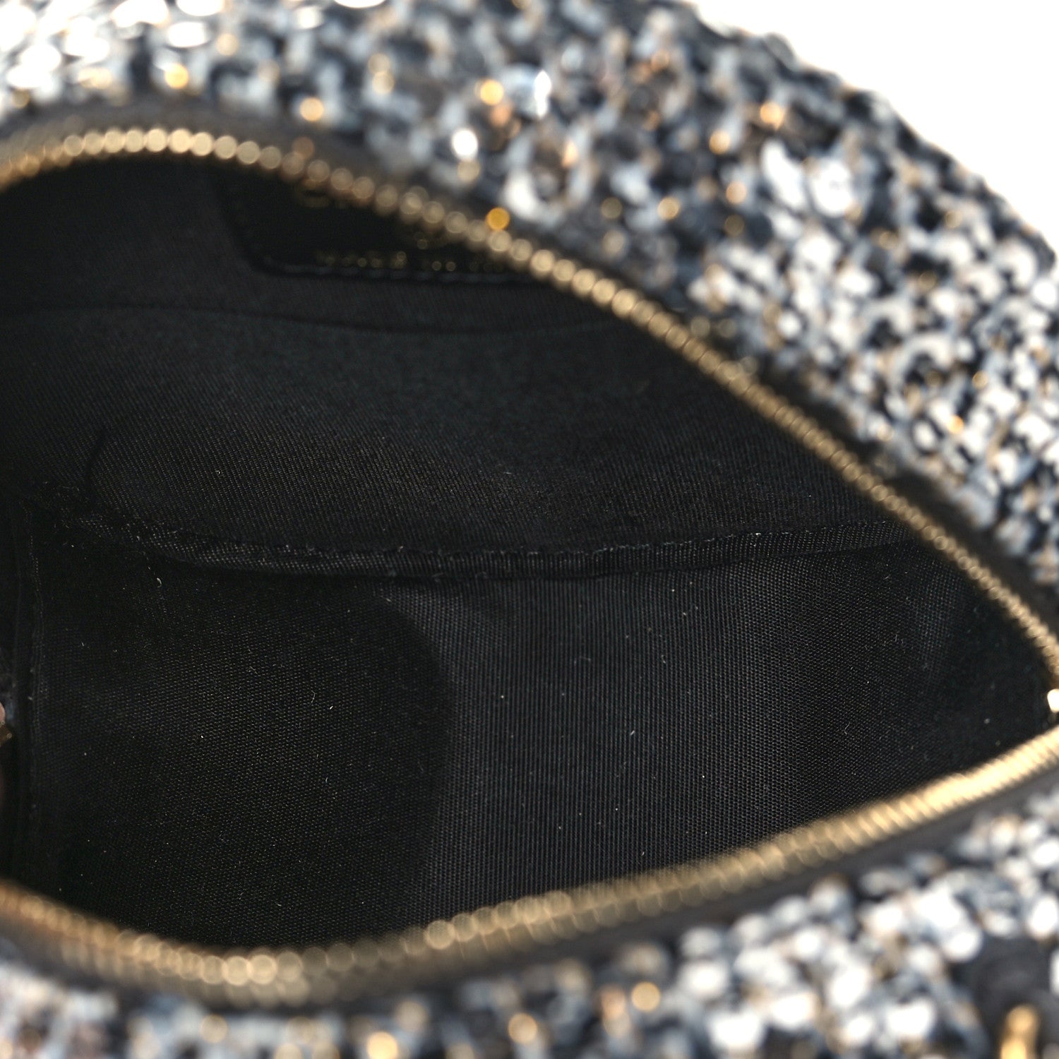 Chanel Sequin Chanel 19 Round Clutch With Chain Silver Black 5 of 9